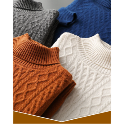 Feinlux - Wollpullover Herren – Weicher Pullover mit Strukturmuster