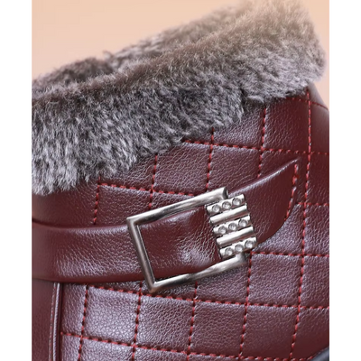 Solexia - Damen Winterstiefel mit Fellkragen und rutschfester Sohle