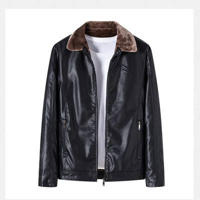 Trenlon - Lederjacke Herren mit abnehmbarer Kapuze, Bikerjacke aus Echtleder