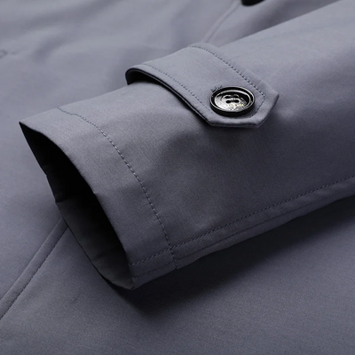 Winterx - Langer Mantel Herren Winterjacke Mit Knöpfen und Fleece-Innenfutter