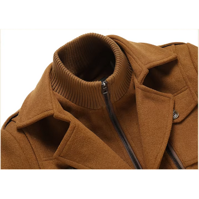 Nordalt - Langer Mantel Herren Warm Gefüttert Mit Stehkragen Winterjacke