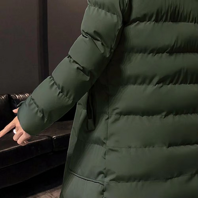 Windter - Langer Wintermantel Herren – Warme Daunenjacke mit Kapuze und Taschen