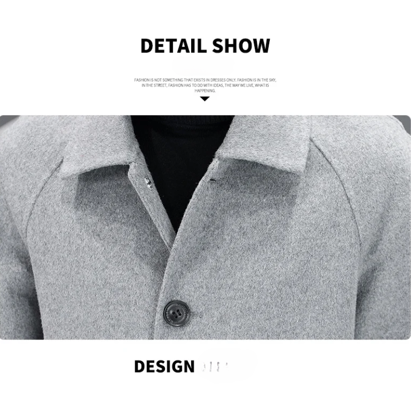 Kaltdon - Langer Mantel Herren Klassischer Wintermantel Mit Knöpfen und Taschen