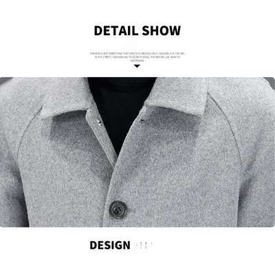 Kaltdon - Langer Mantel Herren Klassischer Wintermantel Mit Knöpfen und Taschen