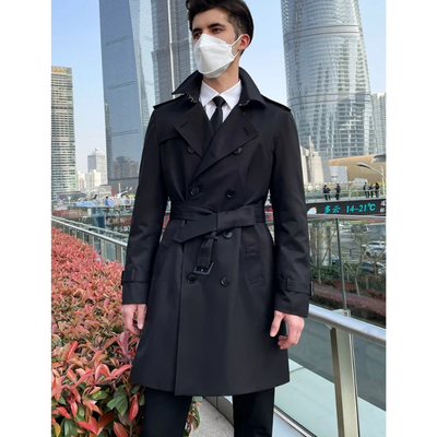 Eichenr - Wasserabweisende Mantel Jacke Herren – Klassischer Trenchcoat mit Gürtel