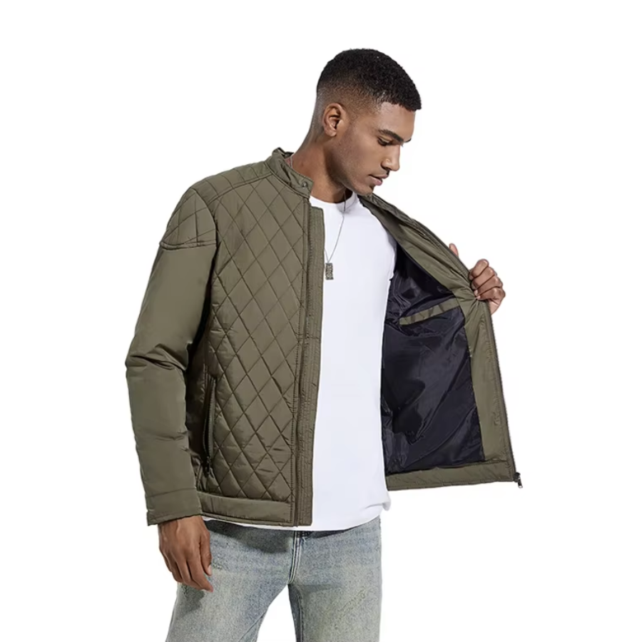 Drevant - Gewattierte Jacke Herren mit Stehkragen und Druckknopfverschluss