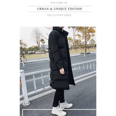 Nordlig - Langer Wintermantel Herren Warm Gefüttert Winddicht Mit Kapuze