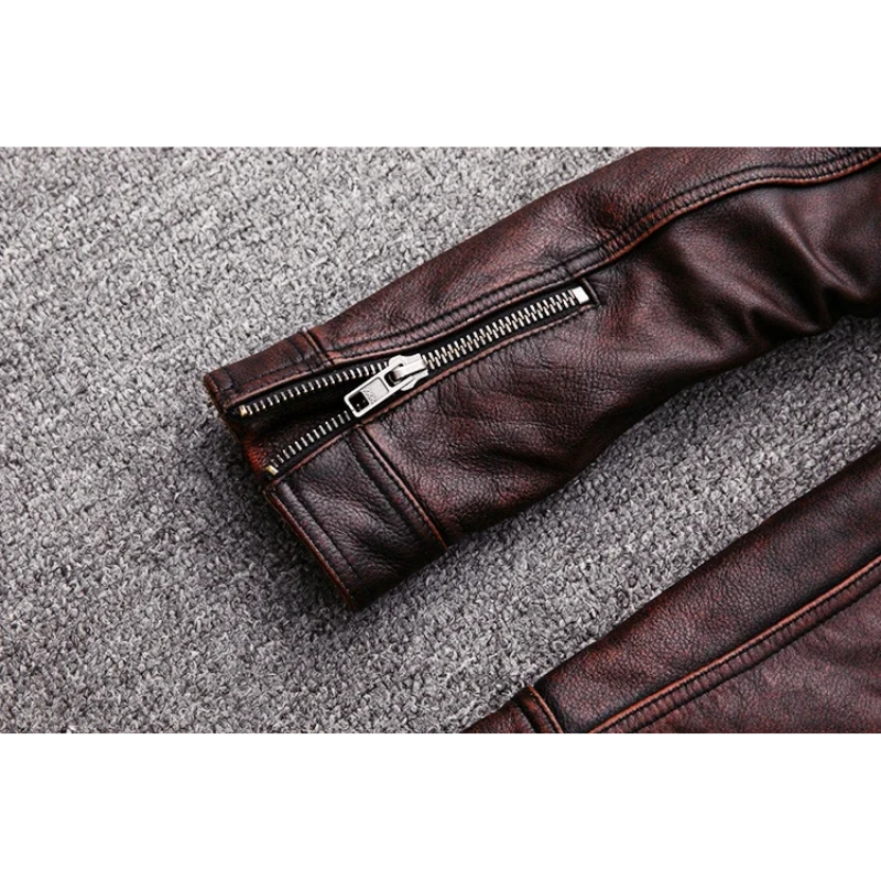 Zeltrov - Lederjacke Herren, Stilvolle Jacke aus Echtleder mit Stehkragen