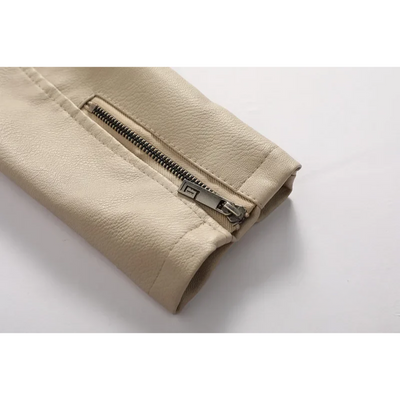 Altvenk - Lederjacke Herren, Langer Schnitt mit Reißverschluss und Stehkragen