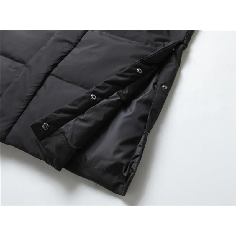 Reinfel - Langer Wintermantel Herren – Warmer Daunenparka mit Kapuze und Reißverschluss