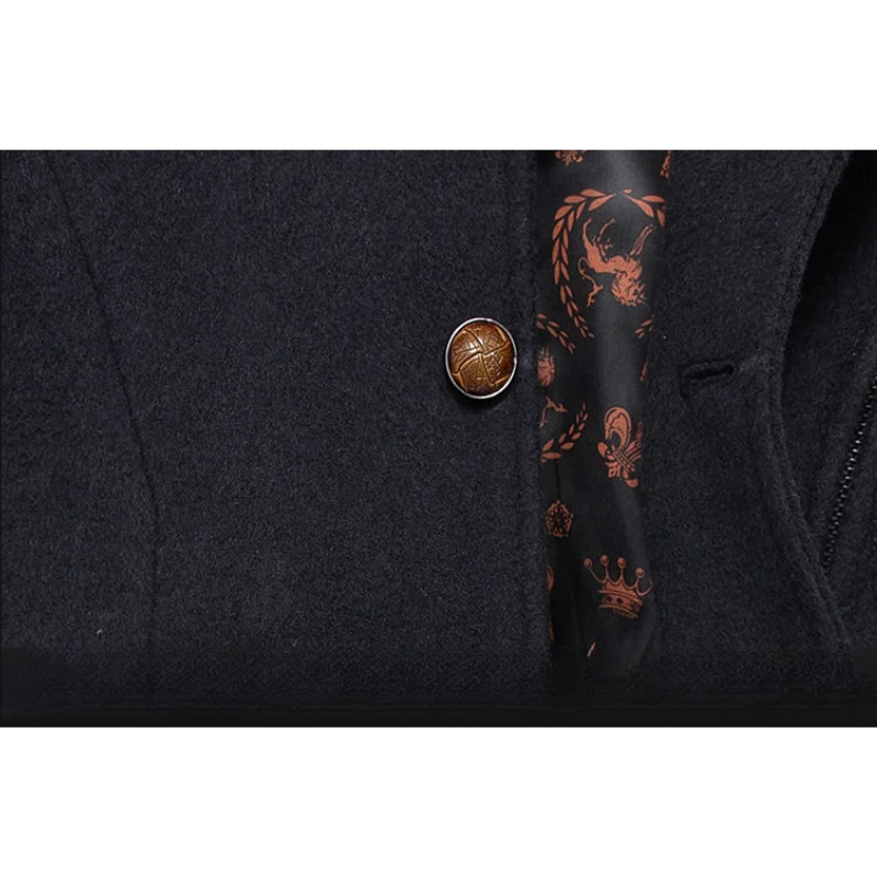 Nordher - Langer Mantel Herren Eleganter Wollmantel Mit Fleece-Innenfutter