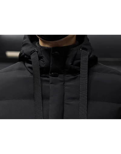 Feuernn - Langer Wintermantel Herren Warm Gefüttert Mit Kapuze Outdoorjacke