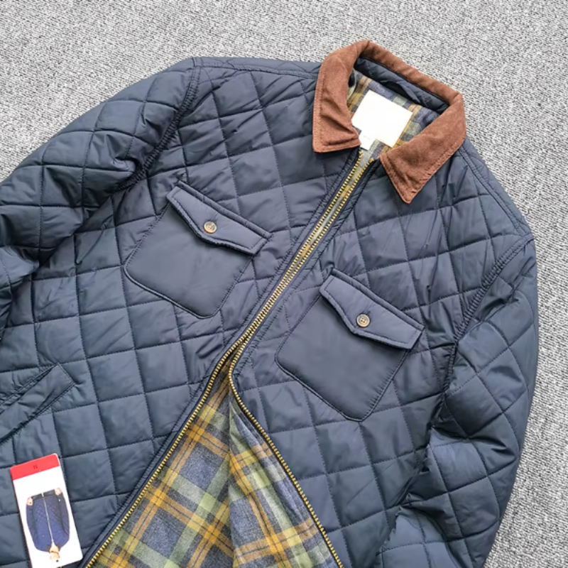Olmavar - Gewattierte Jacke Herren mit Cordkragen und Brusttaschen