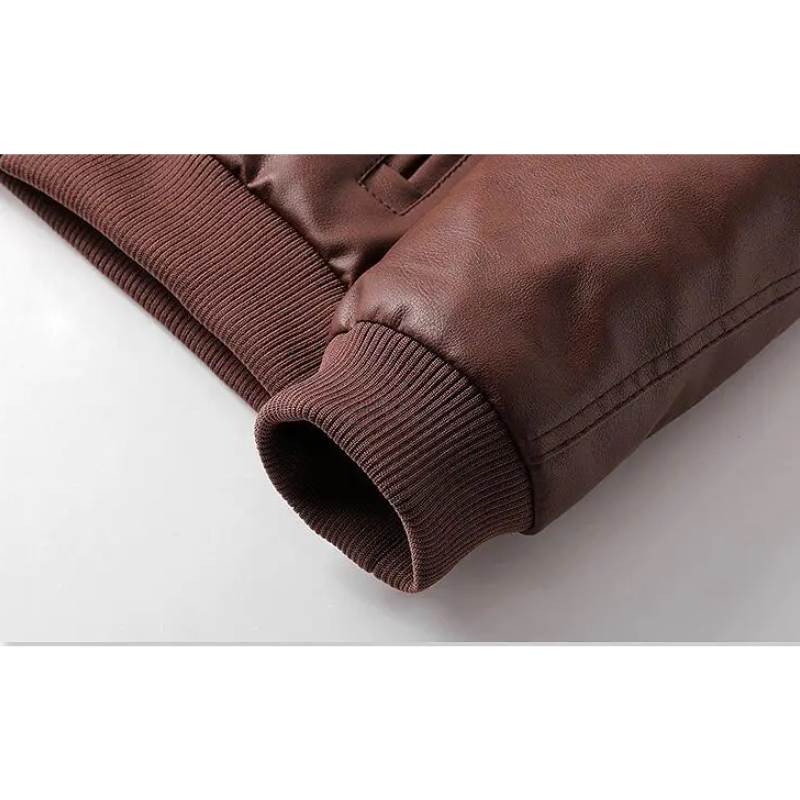 Manfrot - Lederjacke Herren mit Kapuze, Gepolsterte Winterjacke