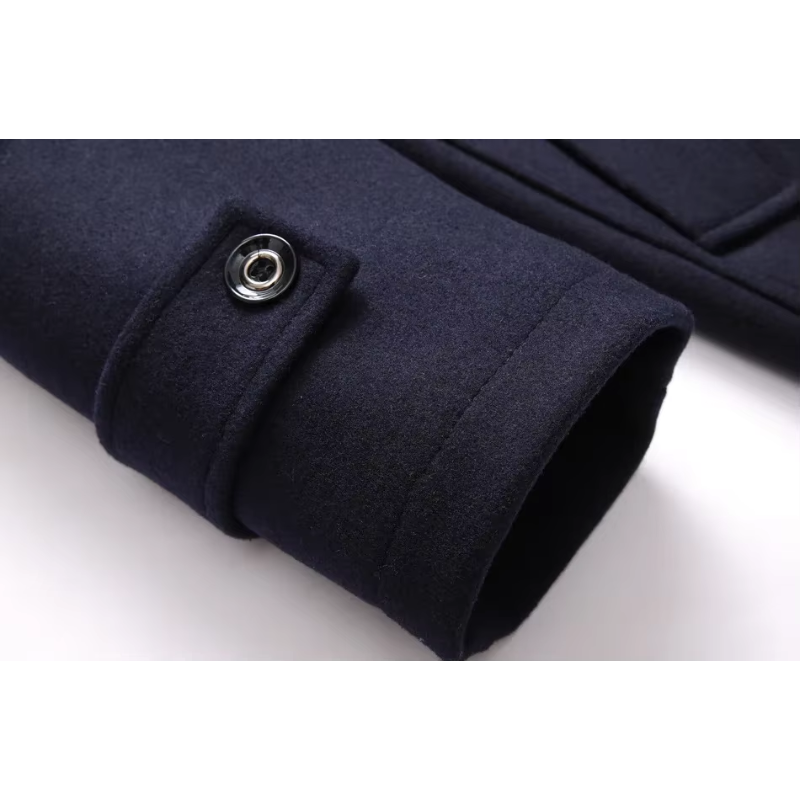 Altgrau - Langer Mantel Herren Warm Gefüttert Mit Weichem Innenfutter Winterjacke