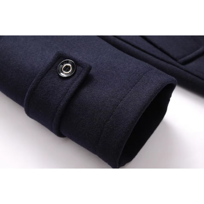 Altgrau - Langer Mantel Herren Warm Gefüttert Mit Weichem Innenfutter Winterjacke