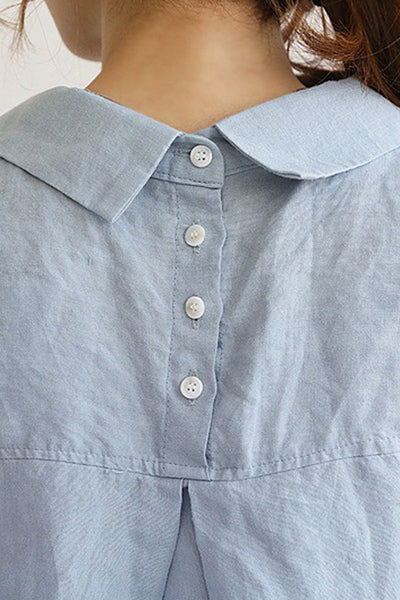 Bequemes Leinenhemd mit lockerem Sitz –Clara
