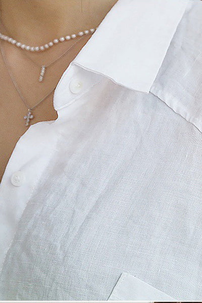 Bequemes Leinenhemd mit lockerem Sitz –Clara