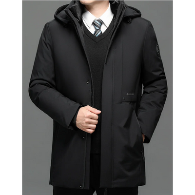 Mantrol - Langer Wintermantel Herren – Wasserabweisender Parka mit Kapuze