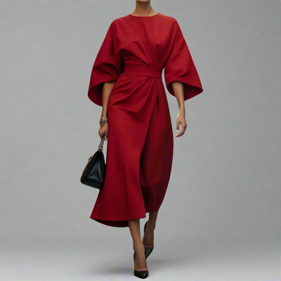 Veronike | Elegantes Kleid mit Laternenärmeln und Gürtel