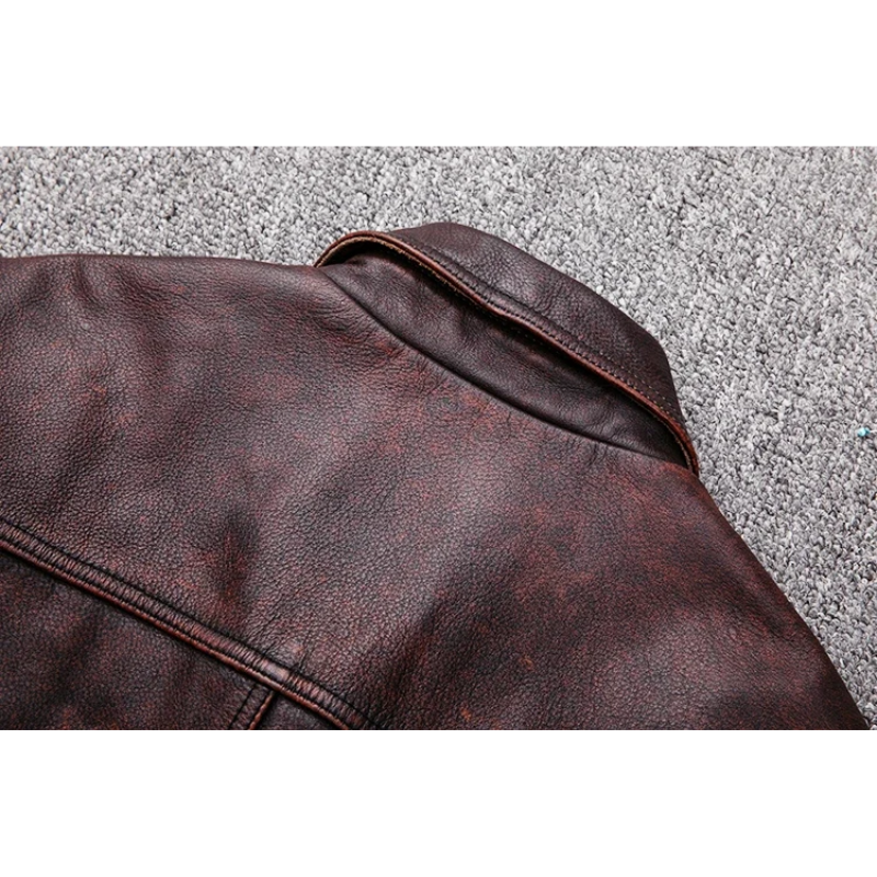 Zeltrov - Lederjacke Herren, Stilvolle Jacke aus Echtleder mit Stehkragen