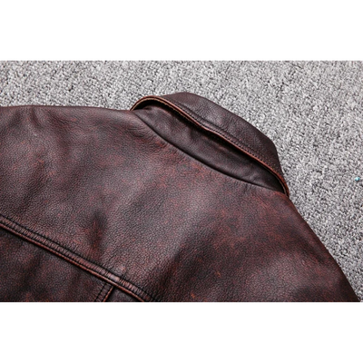 Zeltrov - Lederjacke Herren, Stilvolle Jacke aus Echtleder mit Stehkragen