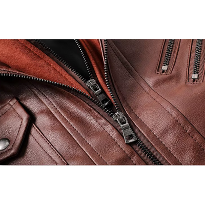 Bronvek - Lederjacke Herren mit Reißverschluss, Klassische Jacke aus Echtleder