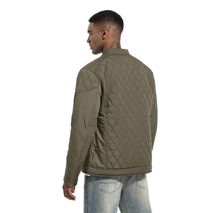 Drevant - Gewattierte Jacke Herren mit Stehkragen und Druckknopfverschluss