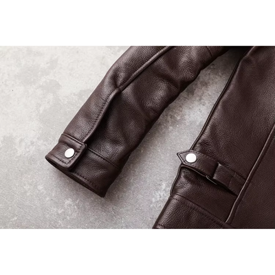 Ventorg - Lederjacke Herren, Gepolsterte Jacke mit Reißverschluss und Druckknöpfen