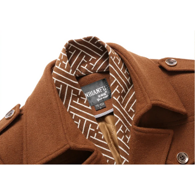 Stilwin - Langer Mantel Herren Klassischer Trenchcoat Mit Gürtel und Revers