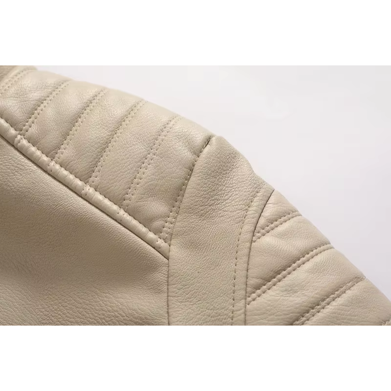 Altvenk - Lederjacke Herren, Langer Schnitt mit Reißverschluss und Stehkragen