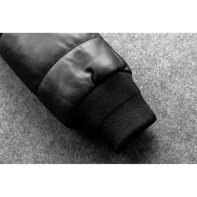 Bravden - Lederjacke Herren mit Stehkragen, Warm gefütterte Winterjacke