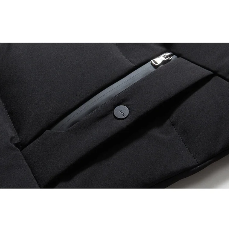 Herrtep - Pufferjacke Herren mit abnehmbarem Kunstfellkragen und Reißverschlusstaschen