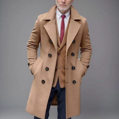 Nordmyn - Elegante Mantel Jacke Herren – Langer Winter Trenchcoat mit Revers
