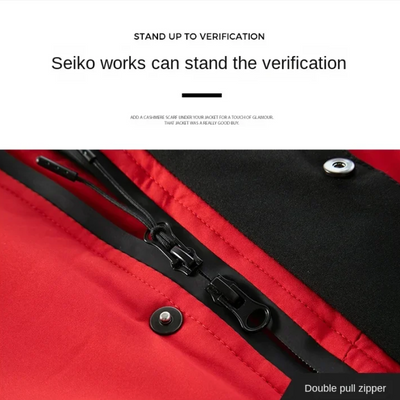 Grauwel - Langer Wintermantel Herren Winterjacke Dick Gefüttert Mit Kapuze