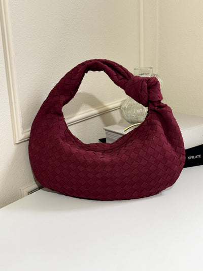Celeste Knotted Braided Medium Suede Bag - Elegante, Vegane Leder-Handtasche mit Raffiniertem Design