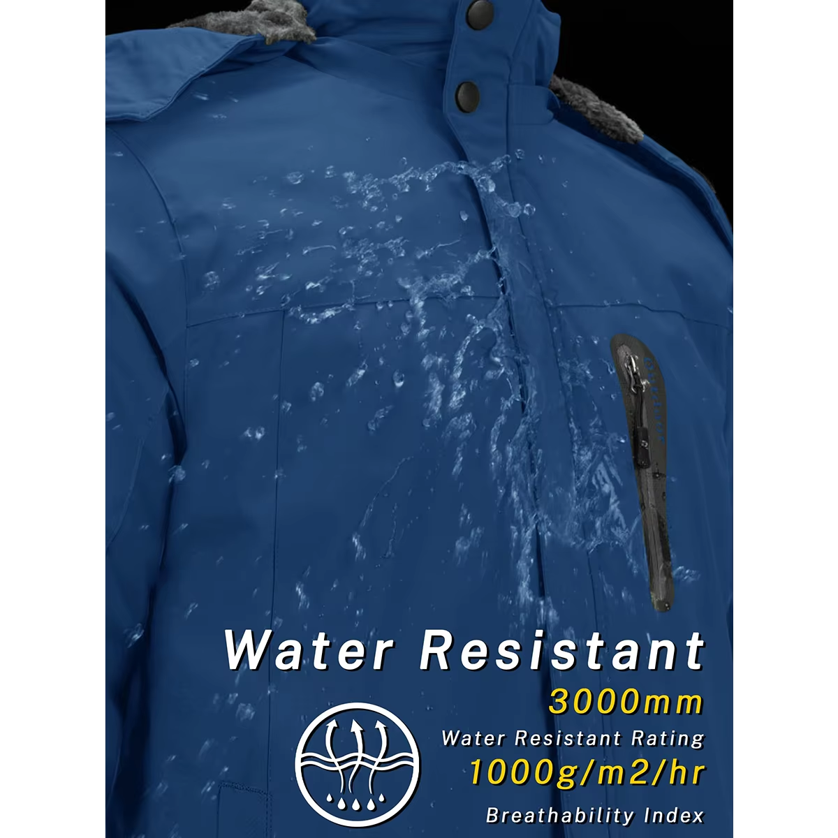 Nordure - Wasserdichter Wintermantel Männer – Wetterfest, Atmungsaktiv, Mit Kapuze