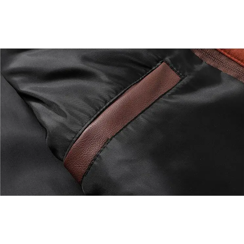 Manfrot - Lederjacke Herren mit Kapuze, Gepolsterte Winterjacke