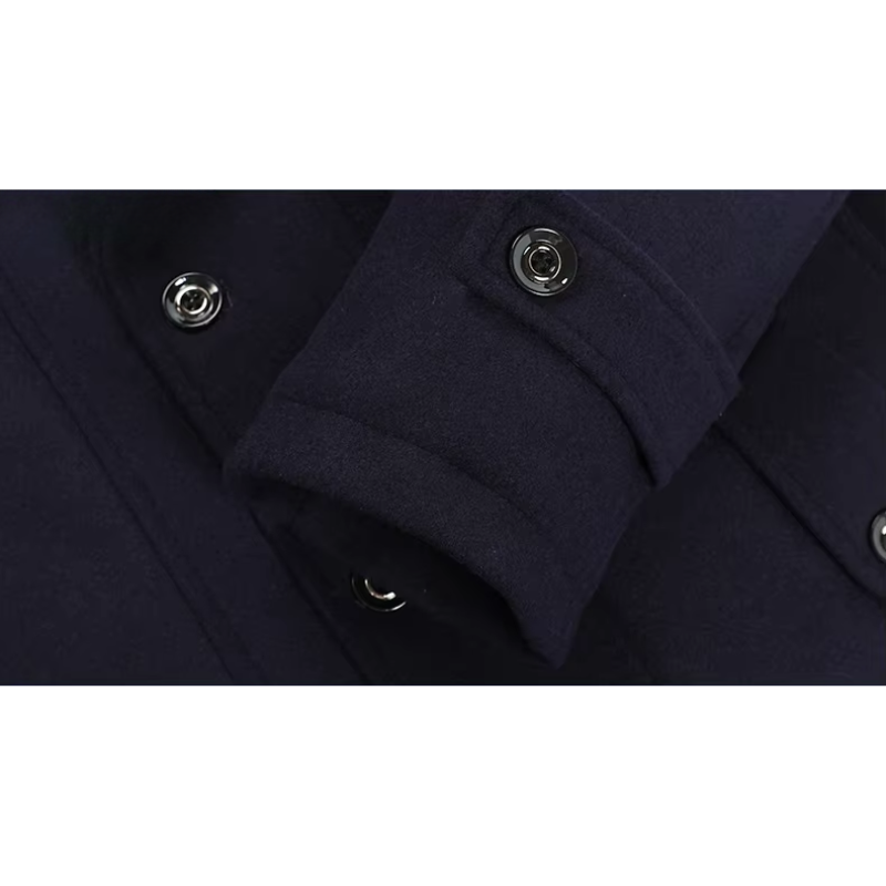 Hochfed - Langer Mantel Herren Winterjacke Mit Stehkragen und Reißverschluss