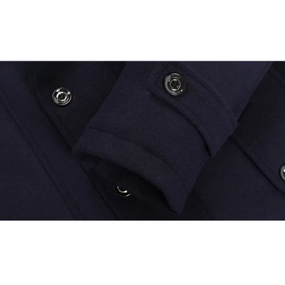 Hochfed - Langer Mantel Herren Winterjacke Mit Stehkragen und Reißverschluss