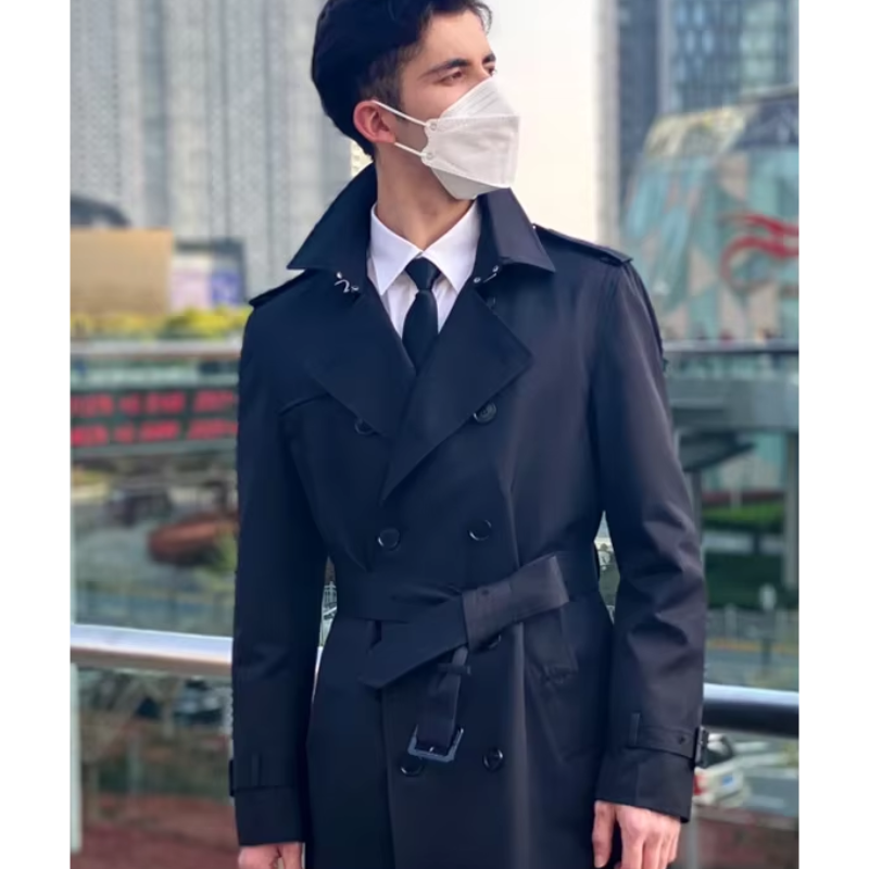 Eichenr - Wasserabweisende Mantel Jacke Herren – Klassischer Trenchcoat mit Gürtel