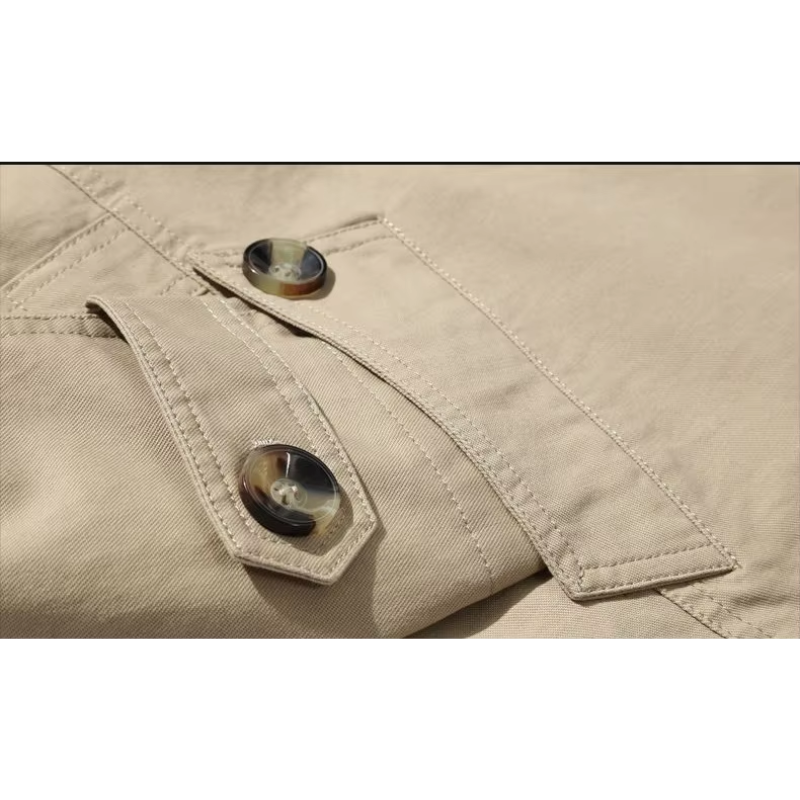 Nordgra - Langer Mantel Herren Stilvoller Trenchcoat Mit Gürtel und Revers