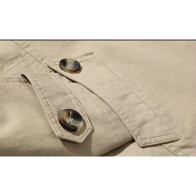 Nordgra - Langer Mantel Herren Stilvoller Trenchcoat Mit Gürtel und Revers