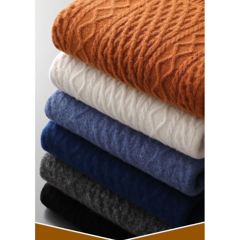 Feinlux - Wollpullover Herren – Weicher Pullover mit Strukturmuster