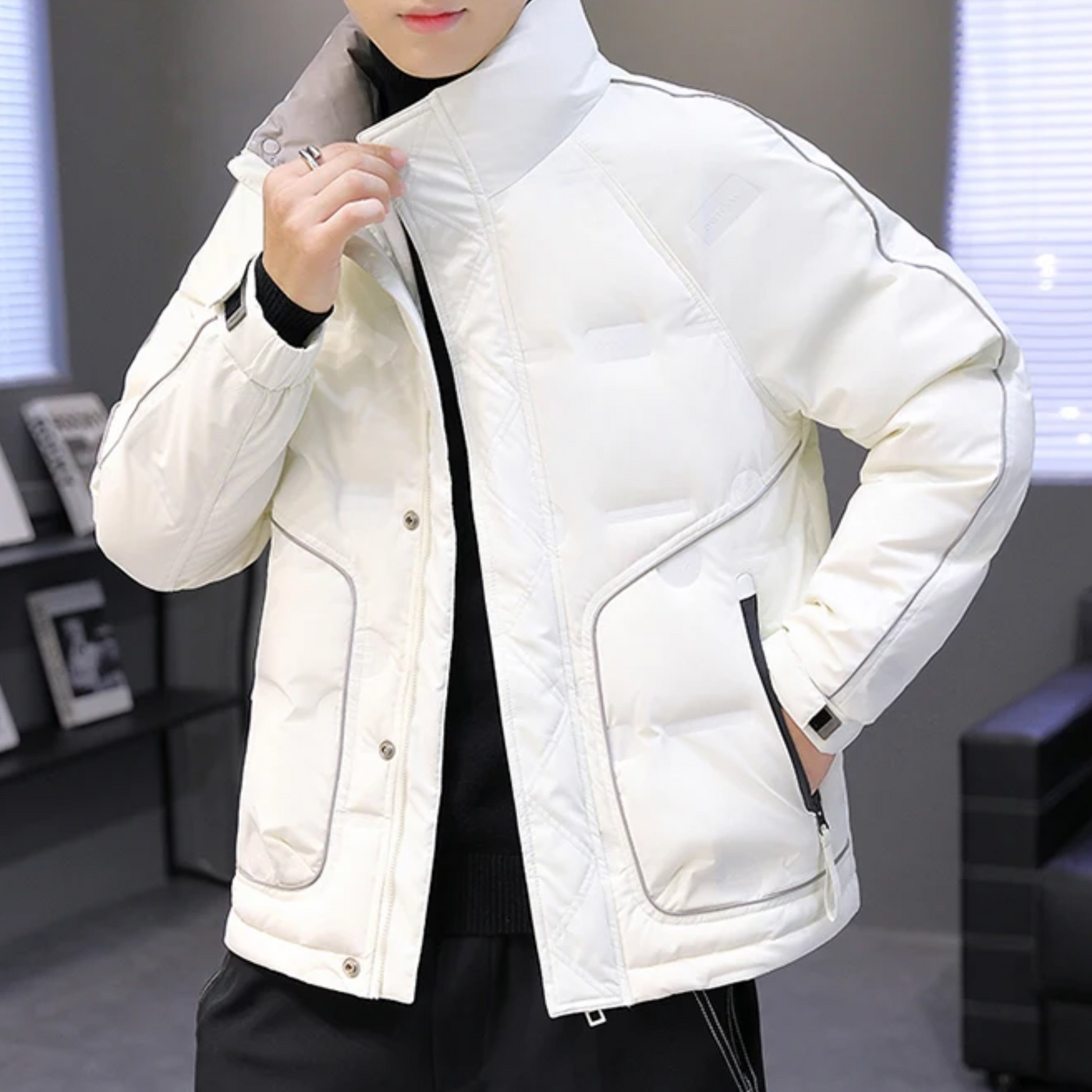 Wintexx - Daunenjacke Herren Warm Gefüttert Winddicht Mit Kapuze