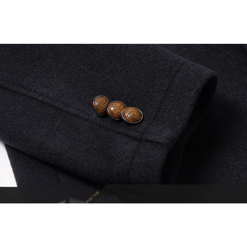 Nordher - Langer Mantel Herren Eleganter Wollmantel Mit Fleece-Innenfutter