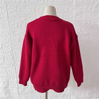 Wolzwei - Weihnachtspullover für Damen, Strickpullover mit festlichem Weinglas-Motiv