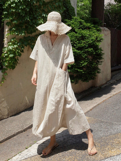 Elegantes Midikleid mit V-Ausschnitt – Julia