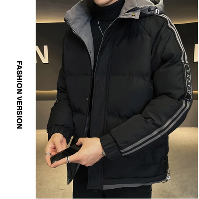 Wintrax - Langer Wintermantel Herren Daunenmantel Mit Kapuze Gefüttert