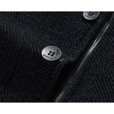 Herrmax - Langer Mantel Herren Stilvoller Wintermantel Mit Brusttasche und Revers